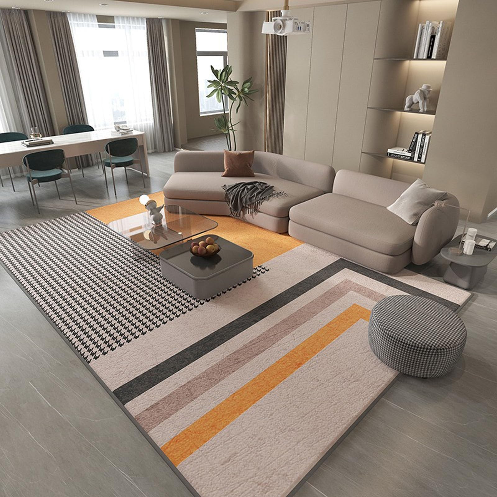 Amazon | ラグマット カーペット 160 x 300 cm 滑り止め付 洗えるラグ
